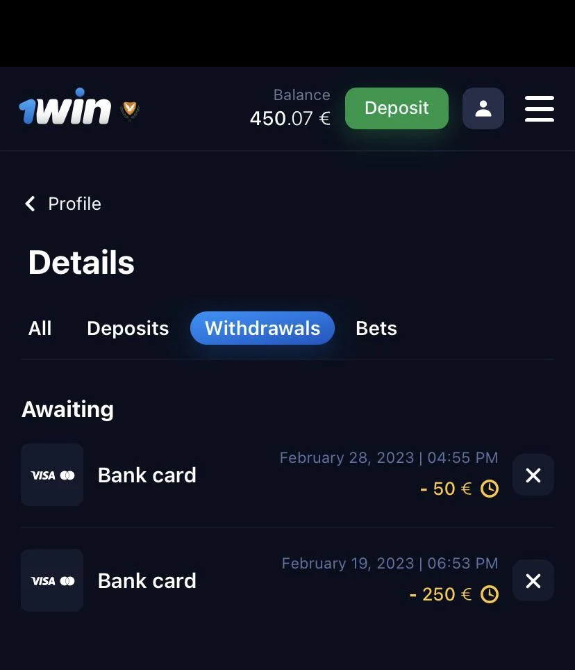 1Win Screenshot 2